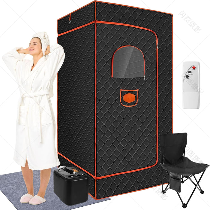 Sauna Box，Portable Sauna for Home with 3L 110V Steamer, 9 Levels, Folding Chair, Extra Large Size (71''*36''*36''), Full Body Sauna Tent for Relaxation, Detoxification