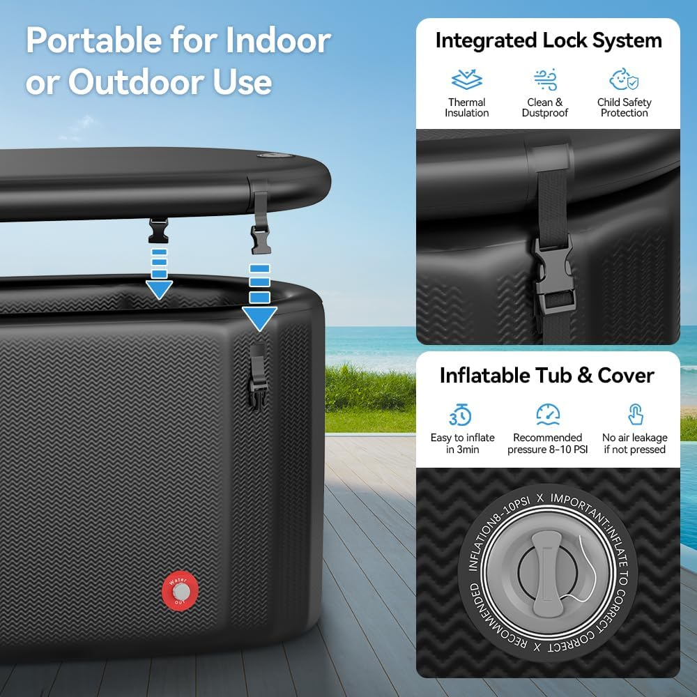 Upgrade XL Ice Bath Tub – Portable Cold Plunge for Athletes