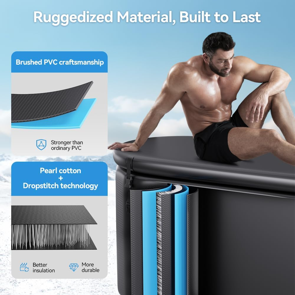 Upgrade XL Ice Bath Tub – Portable Cold Plunge for Athletes